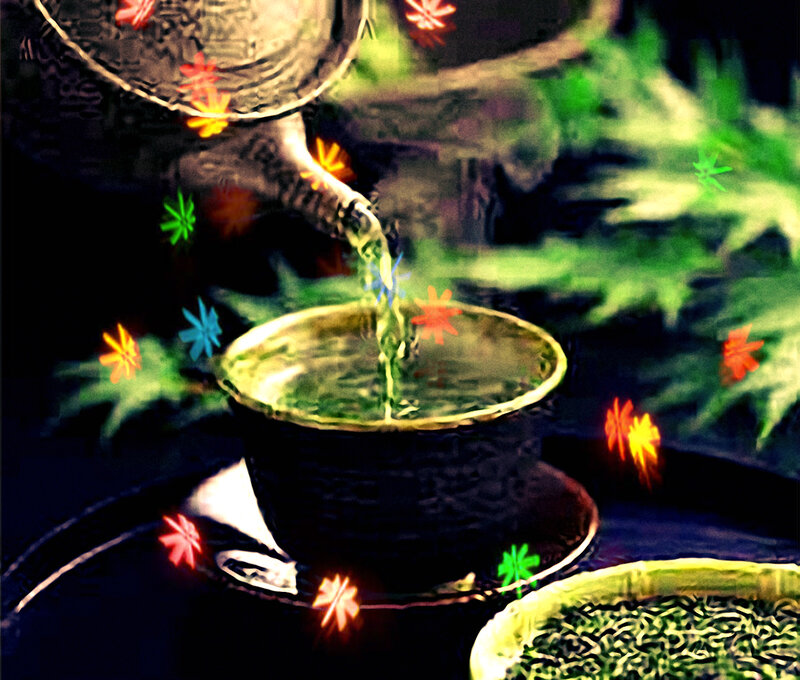 Green Tea Being Poured
