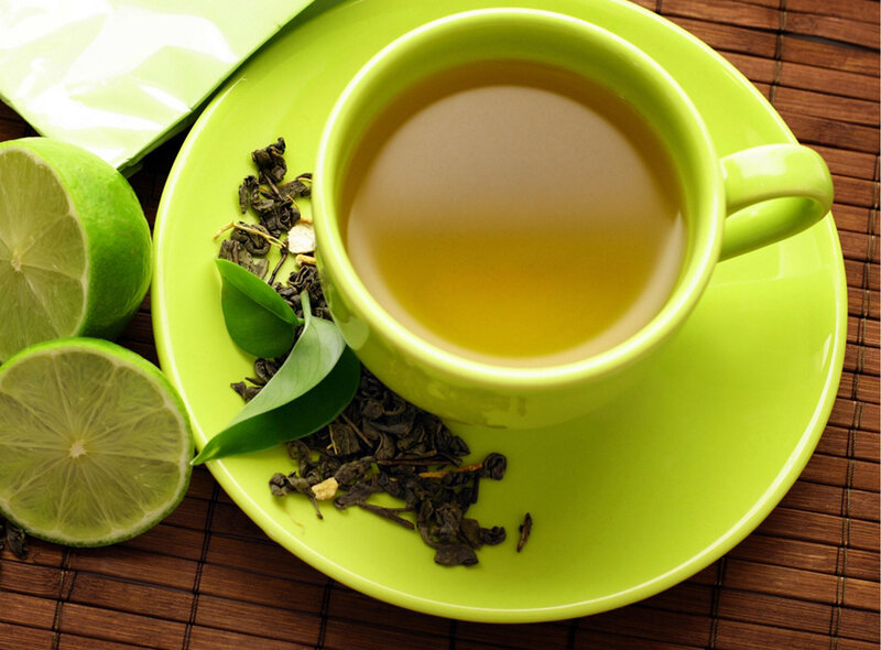 Green Tea Cup and Lime