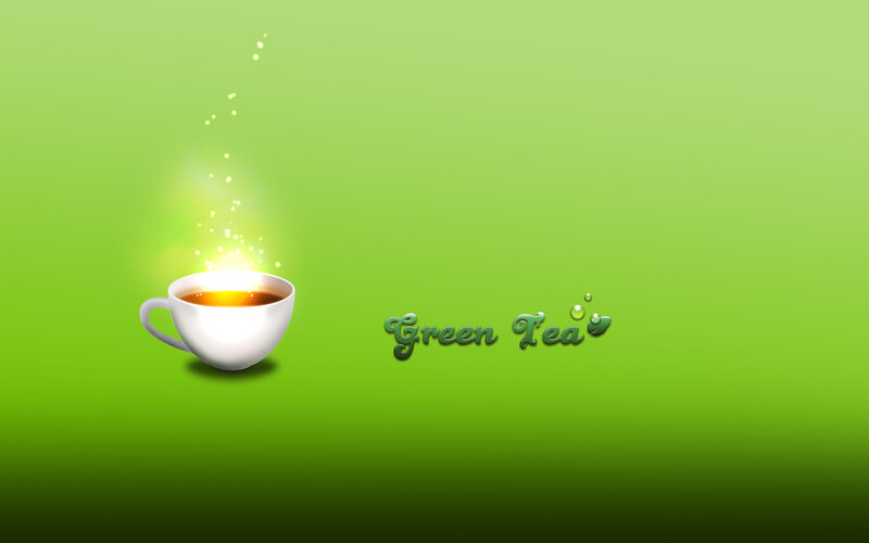 green tea cup illustration