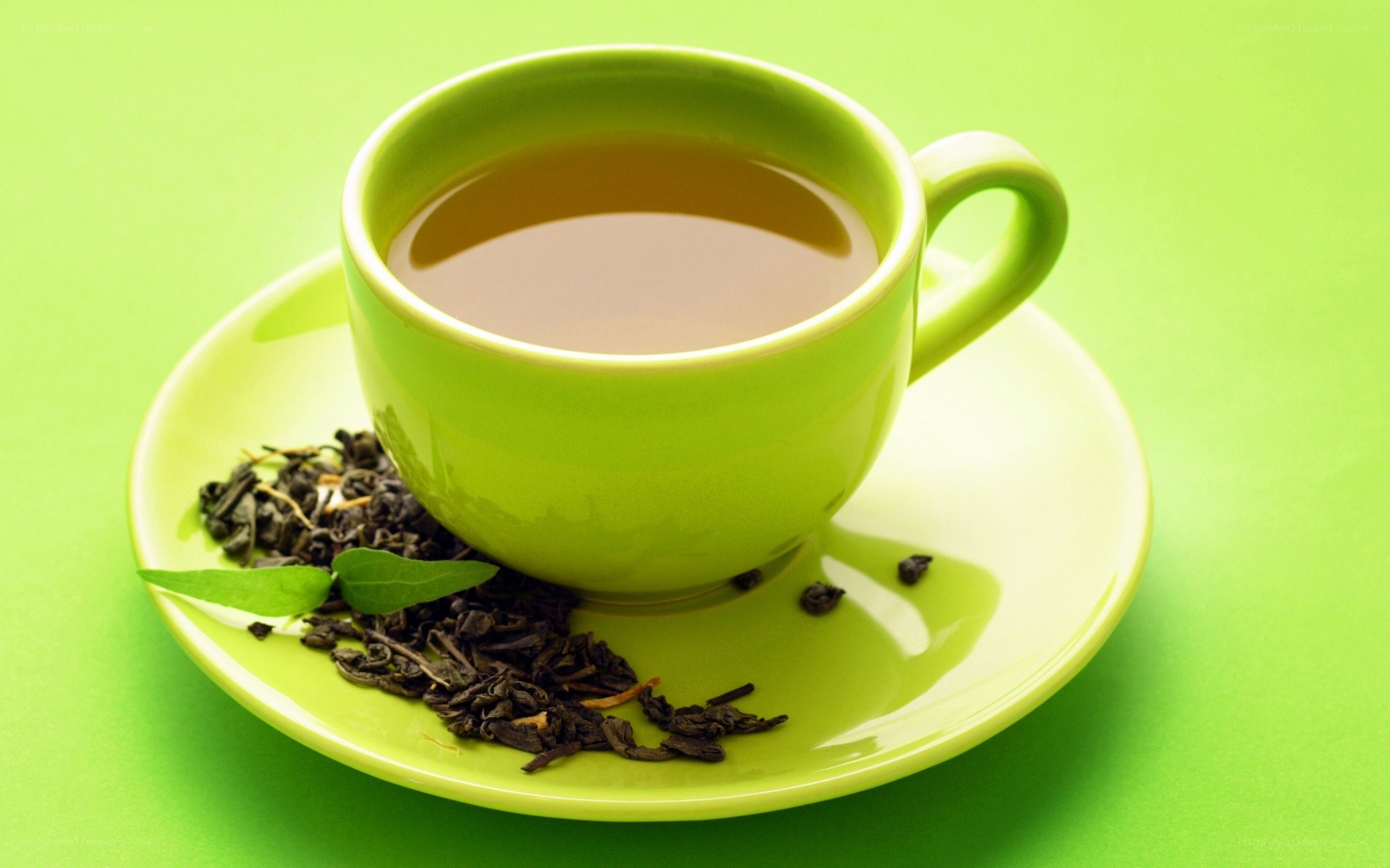 green tea cup on saucer