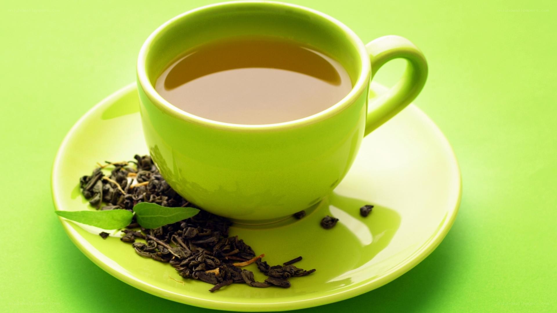 green tea cup on saucer