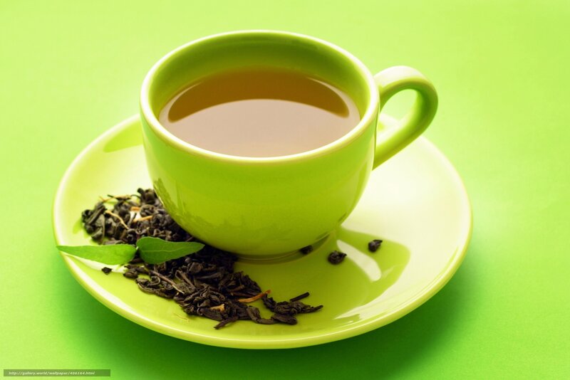 green tea cup on saucer