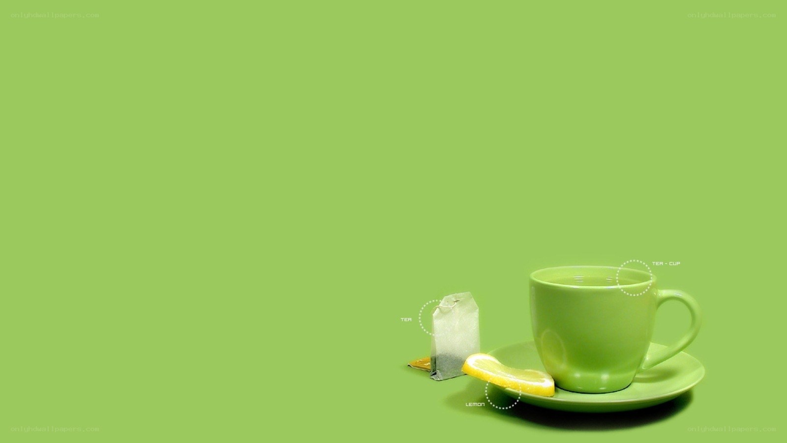 green tea cup with lemon
