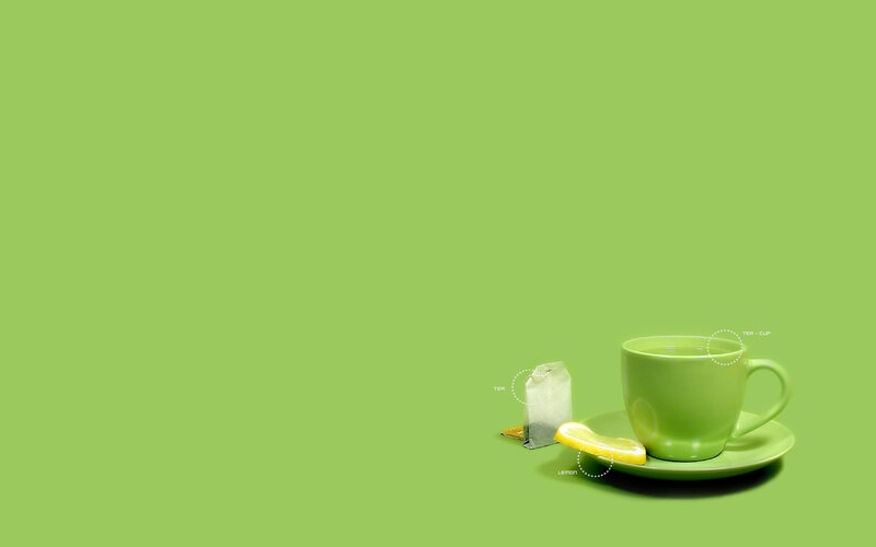 green tea cup with lemon