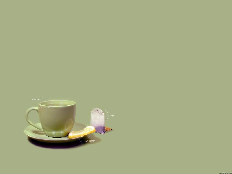 green tea cup with lemon