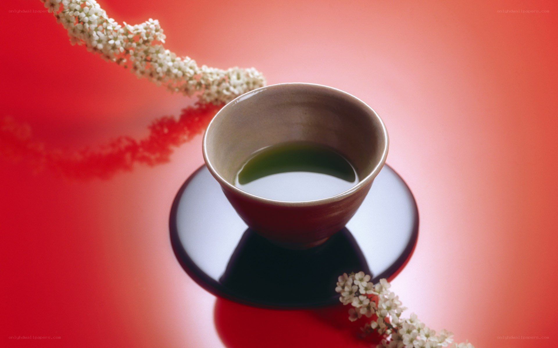 Green tea in a ceramic cup