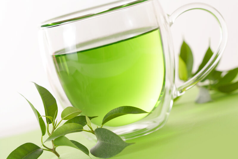 Green Tea in Glass Cup — Calm, Photograph