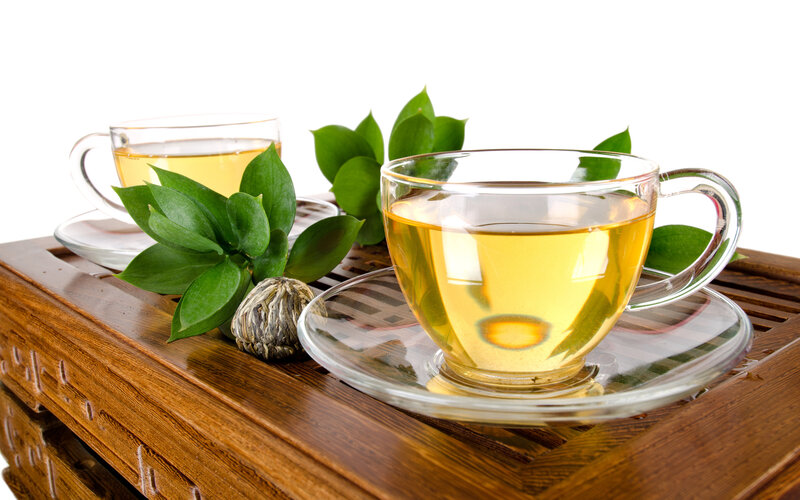 Green Tea in Glass Cups