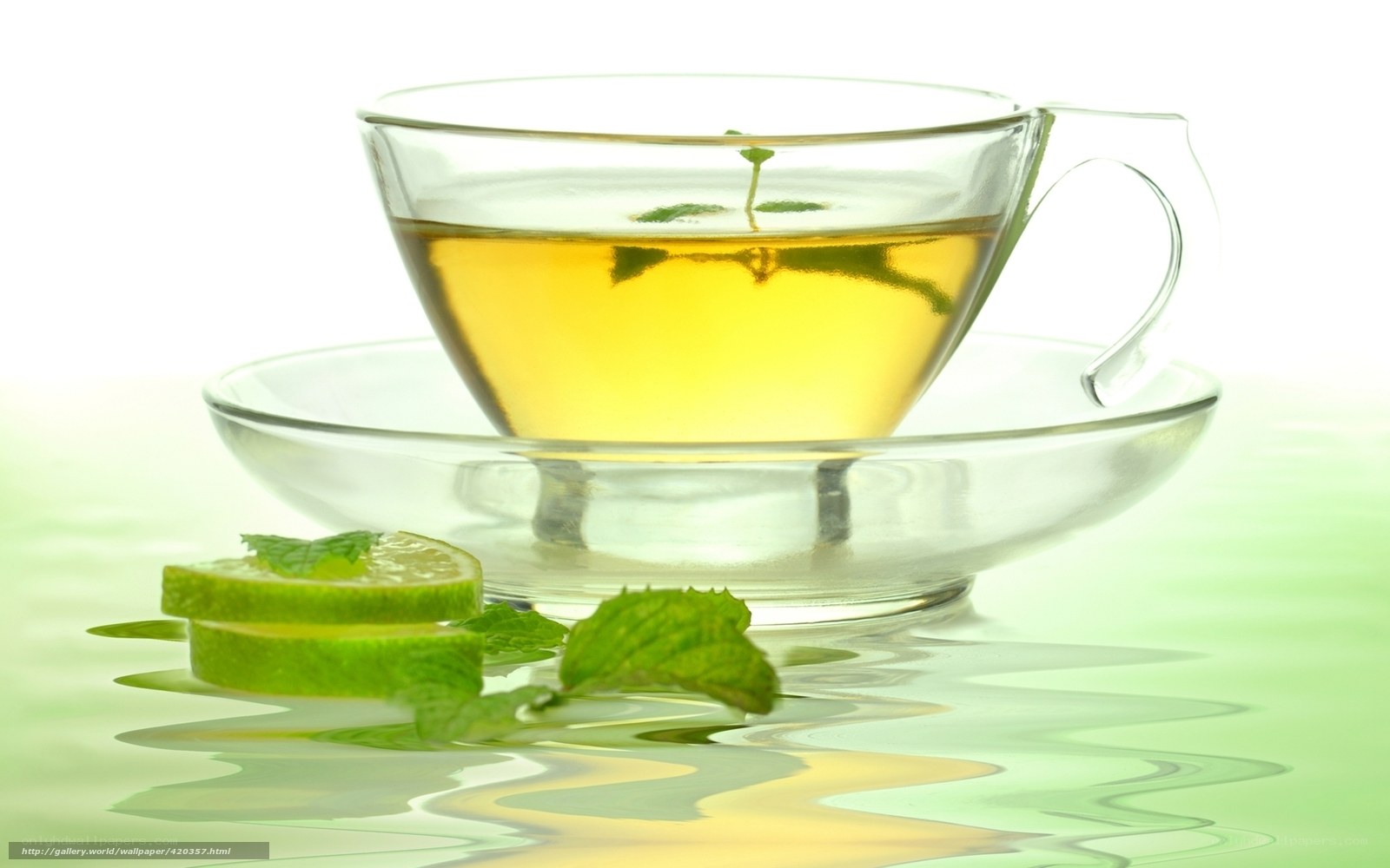 green tea with mint and lime