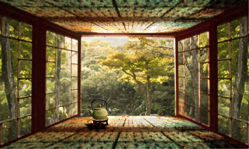 Green Teapot on Table