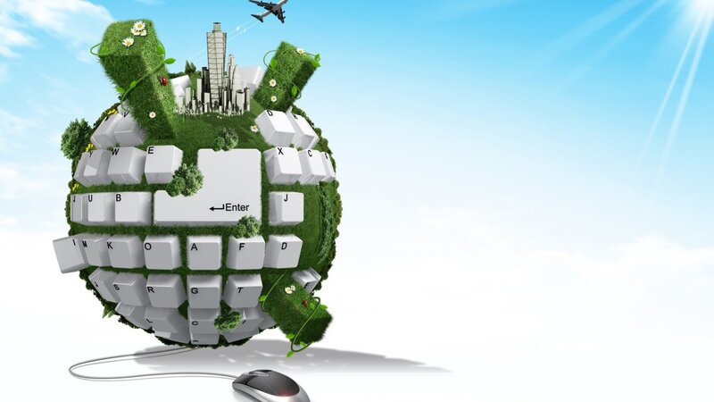 green technology globe