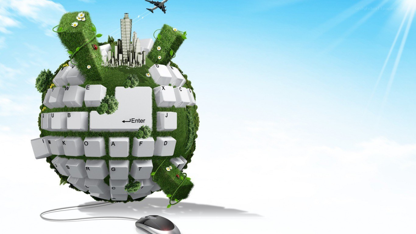 green technology globe