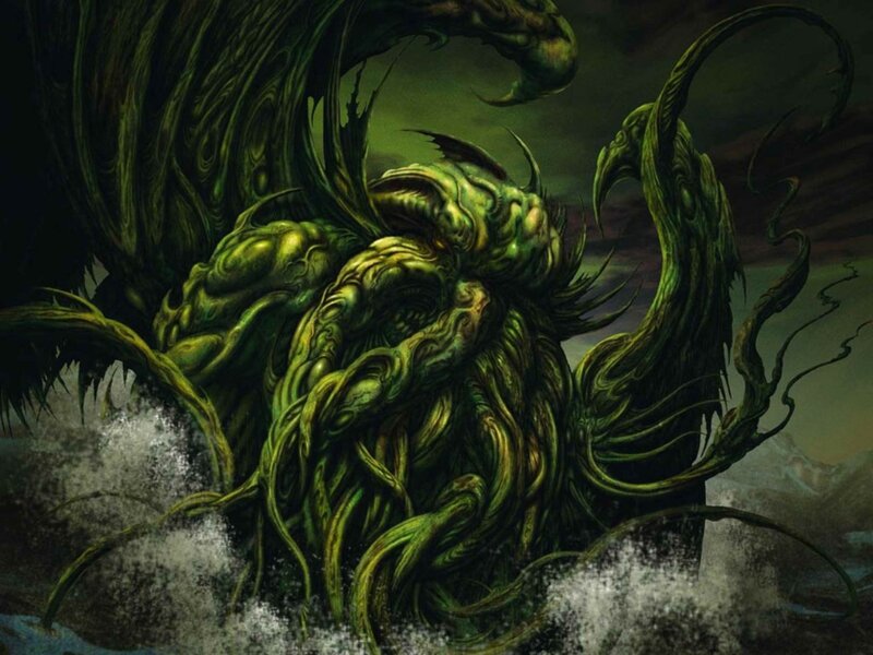 Green Tentacled Monster — Dramatic, Digital Art