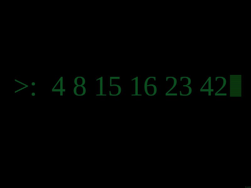 green text on black background