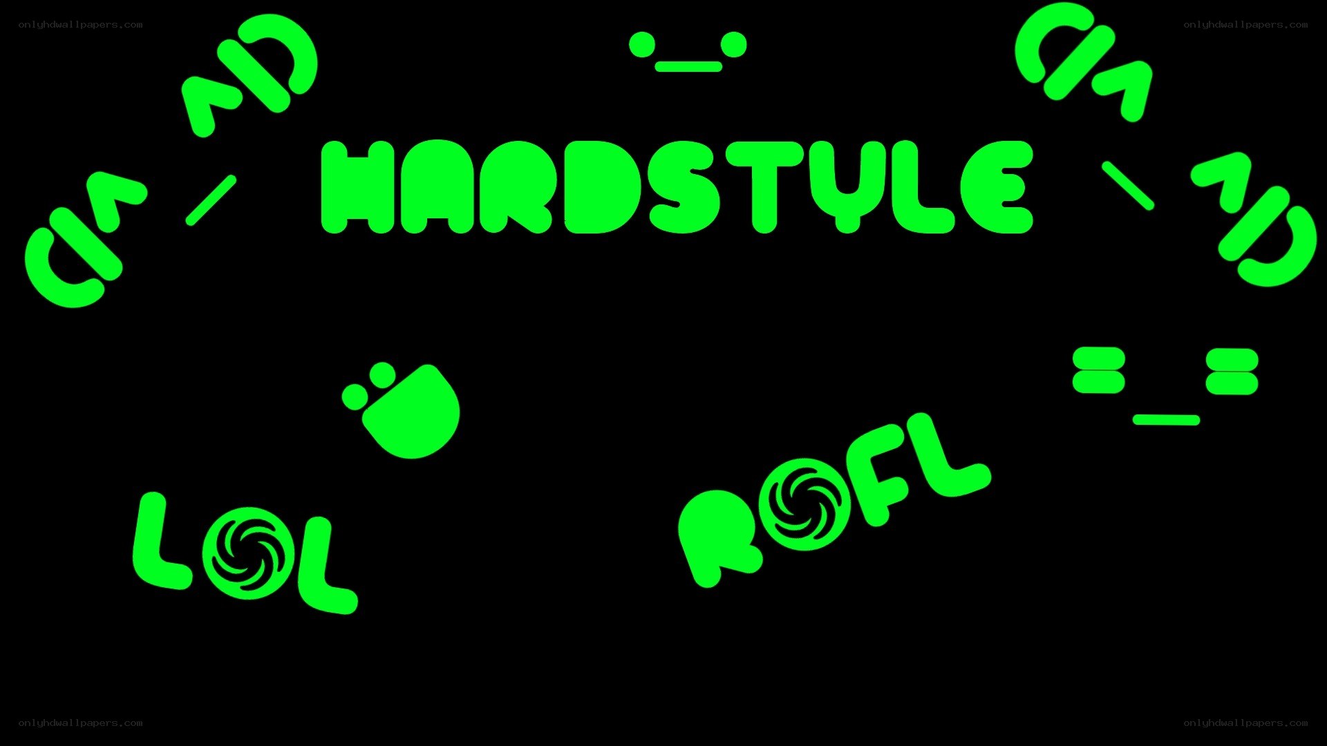 green text on black background