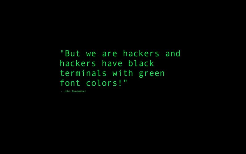 Green Text on Black Background — Neutral