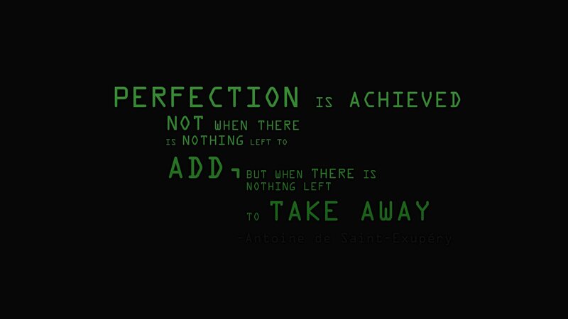 Green Text on Black Background — Thoughtful