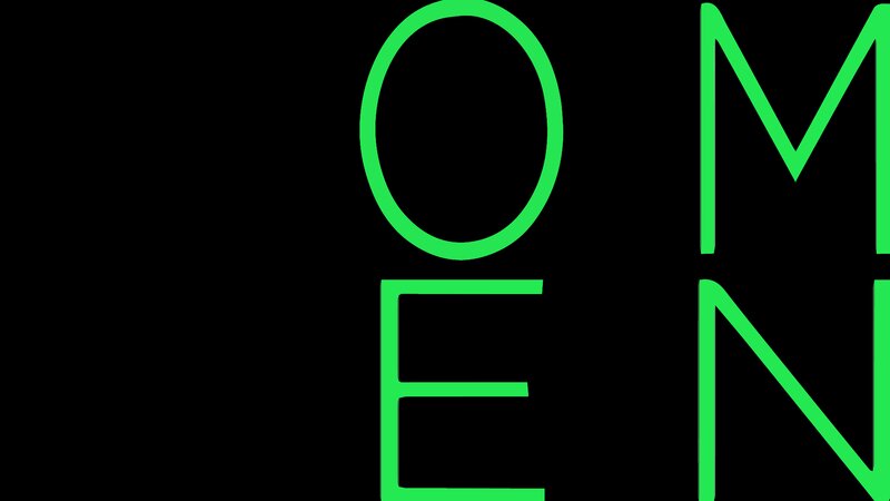 Green Text on Black — Minimalist, Vector Art