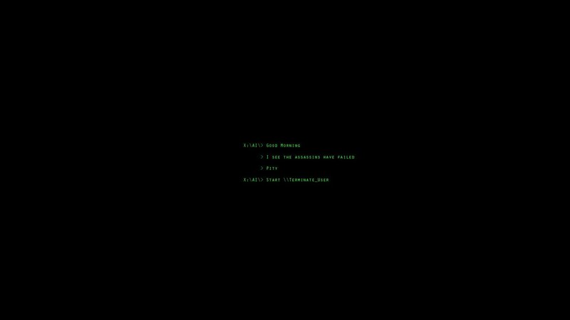Green Text on Black Screen — Minimalist