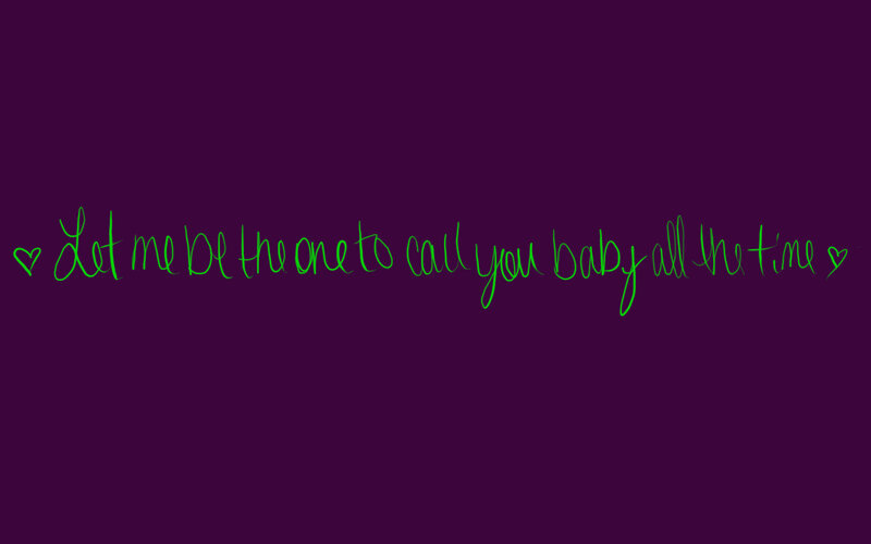 green text on purple background