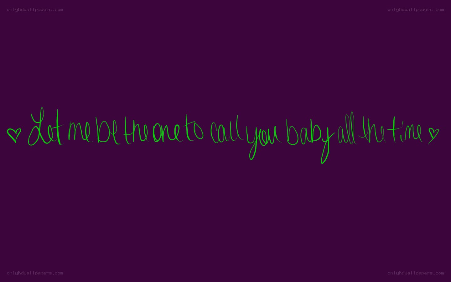 green text on purple background