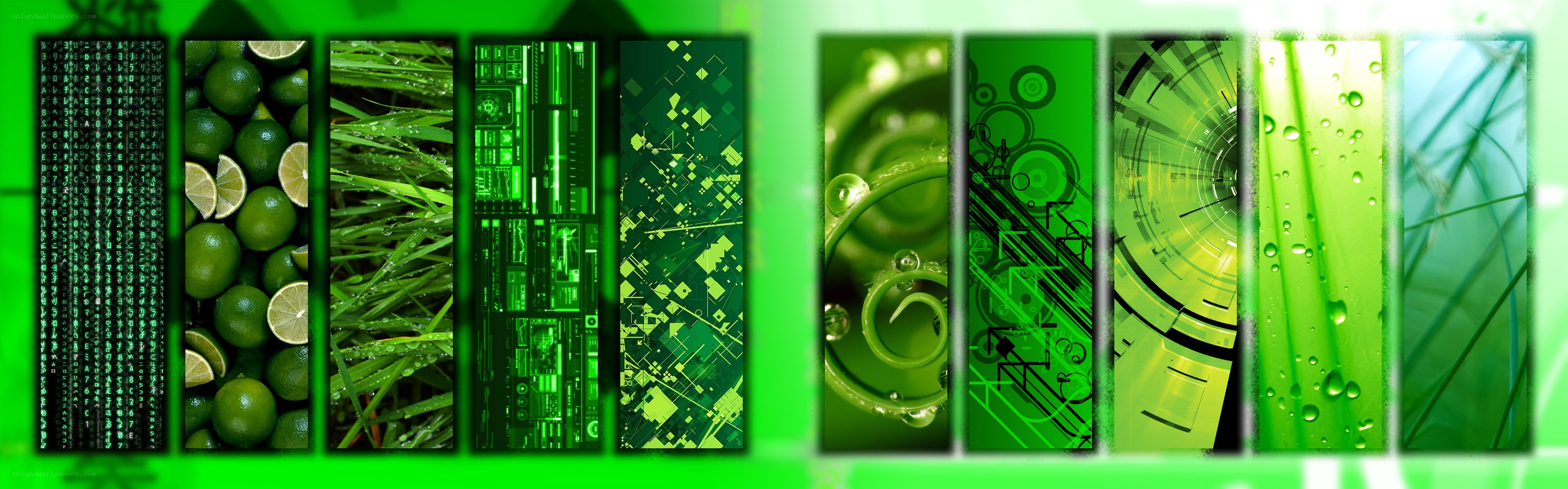green-themed digital collage