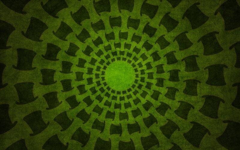 green top hat spiral pattern