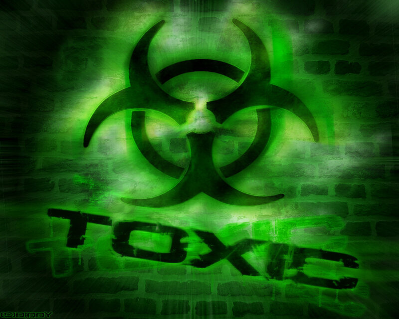 green toxic biohazard symbol