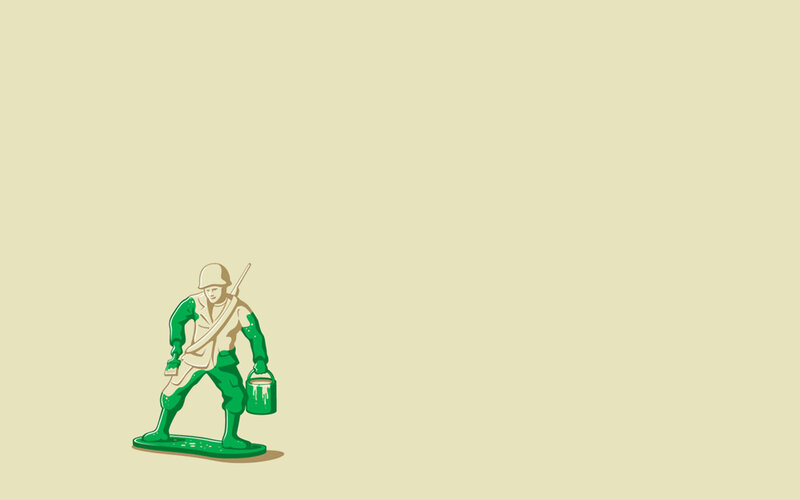 green toy soldier painting