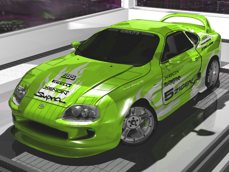green toyota supra race car