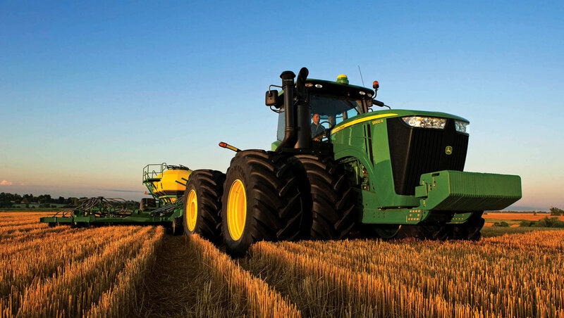 Green Tractor in Field — Serene