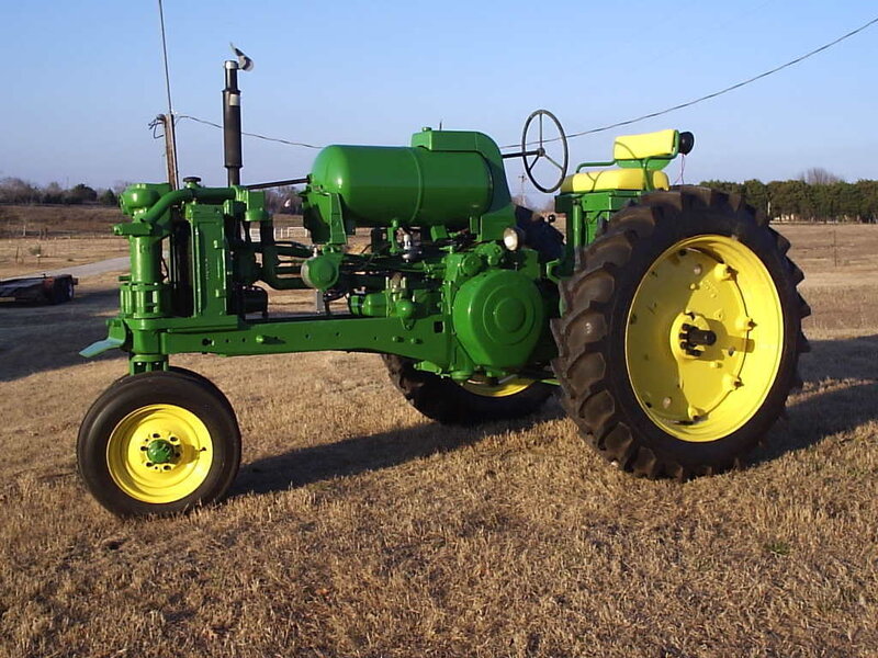 green tractor in field