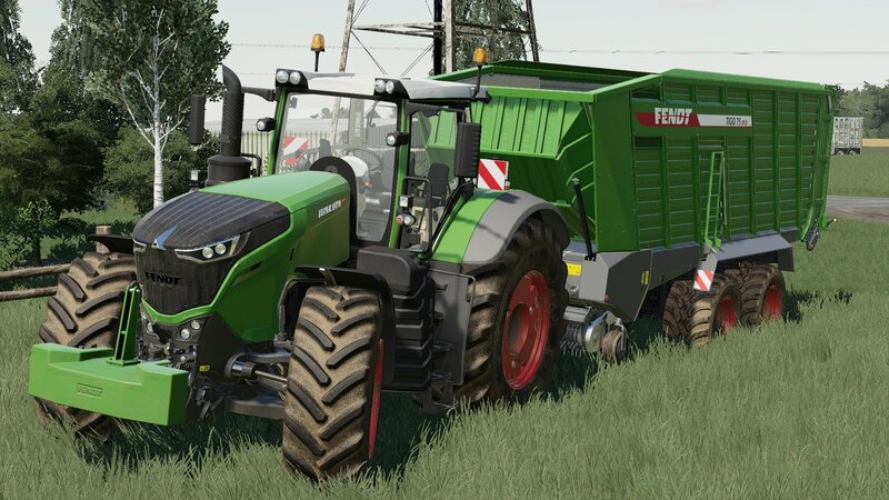 Green Tractor with Trailer