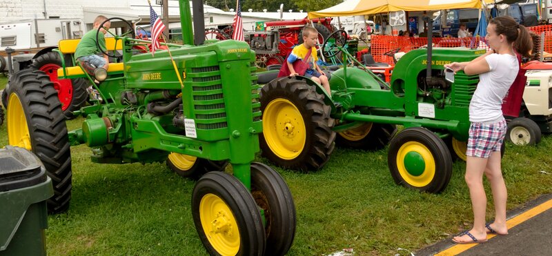 Green Tractors at Fair