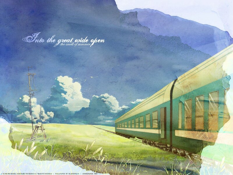 Green Train on Tracks — Blue