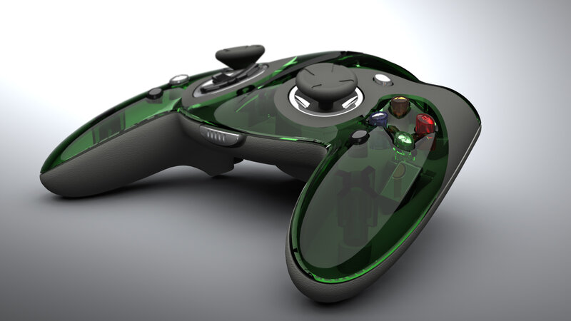 Green Transparent Game Controller
