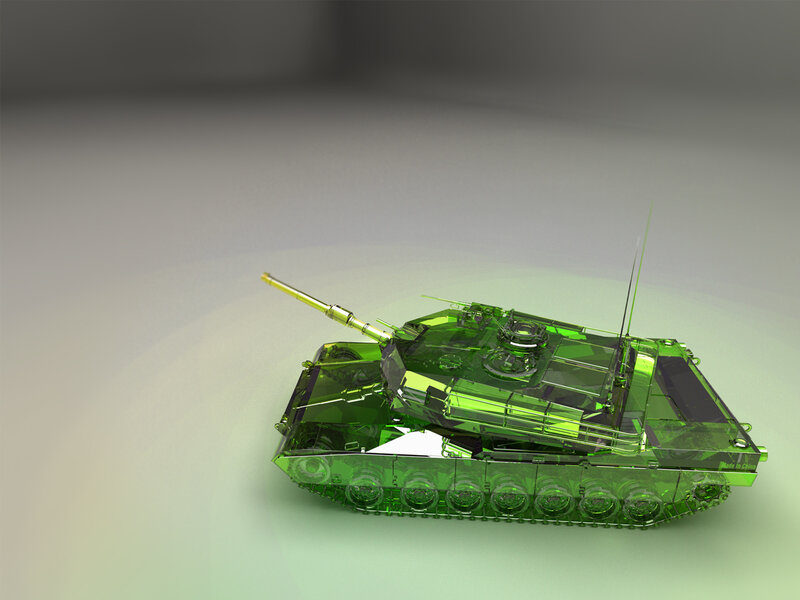 green transparent tank model