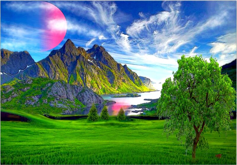 Green Tree in Valley — Serene