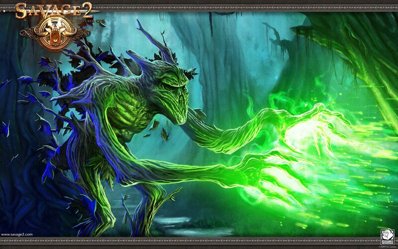 Green Tree-like Creature — Dramatic, Digital Art