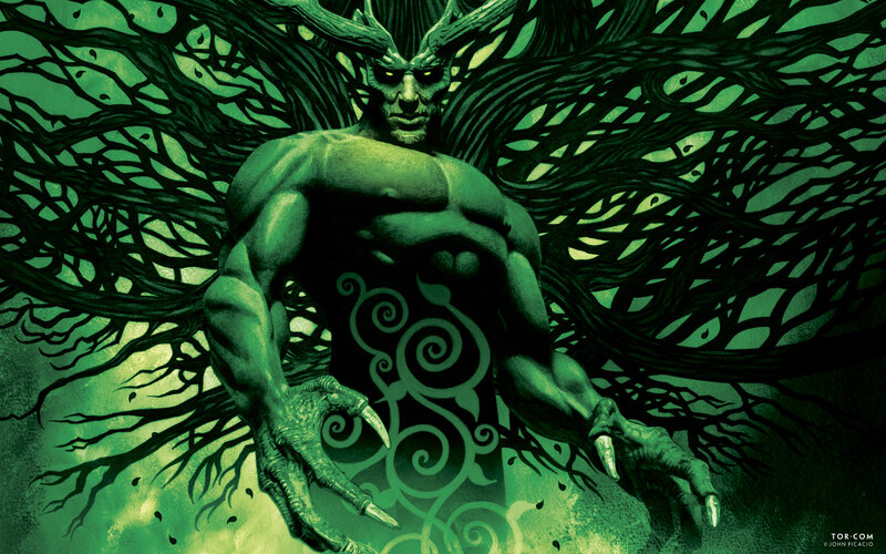 green tree-like demon