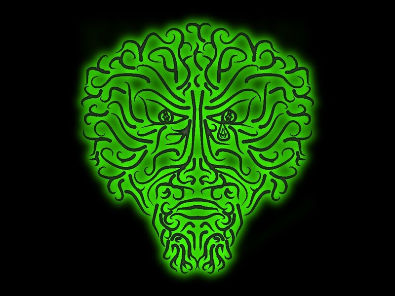 green tree spirit face