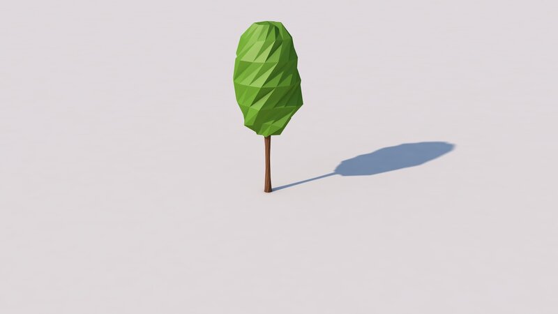 Green Tree with Brown Trunk