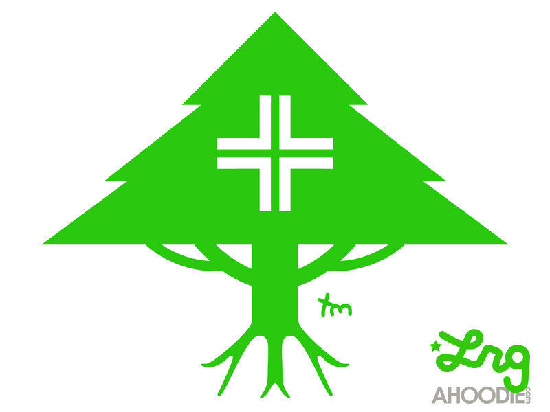Green Tree with Cross
