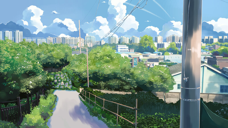 Green Trees and City View
