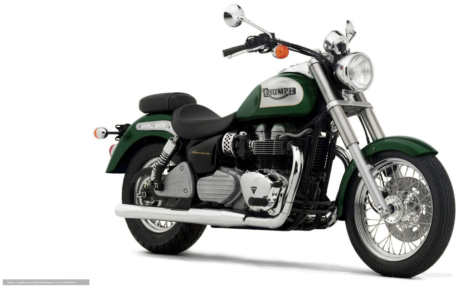 Green Triumph America motorcycle