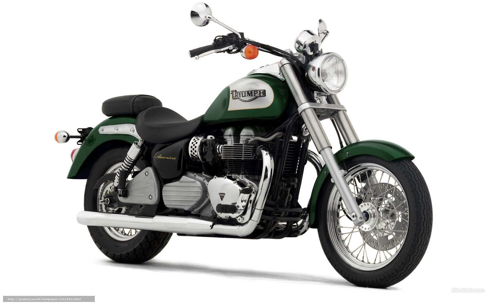 Green Triumph America motorcycle