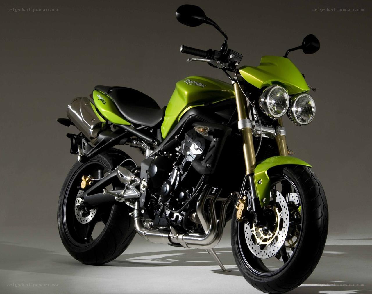 green triumph motorcycle