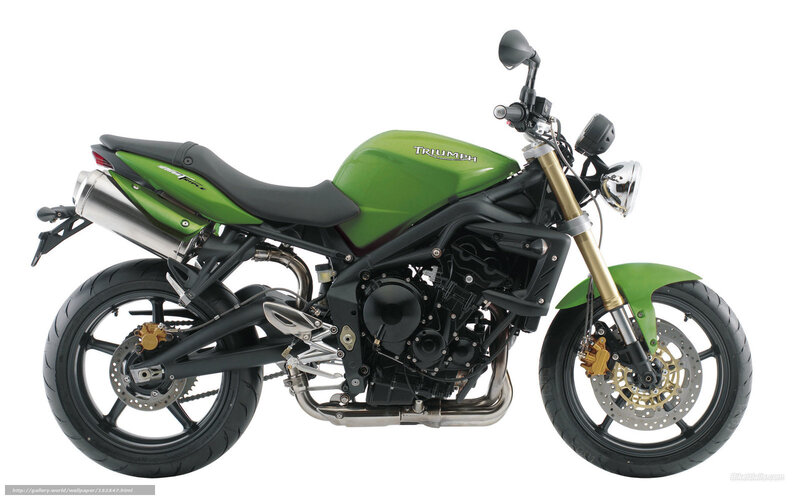 Green Triumph Motorcycle — Neutral, Photograph, Seat, Exhaust