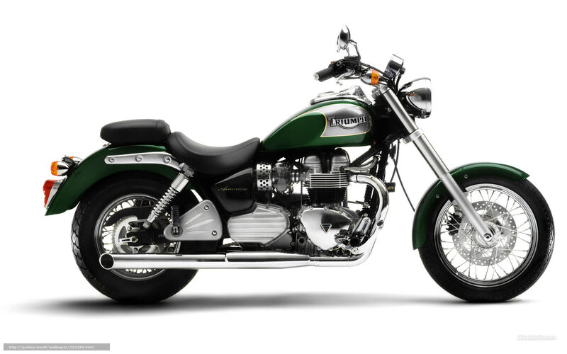 Green Triumph Motorcycle — Neutral, Photograph
