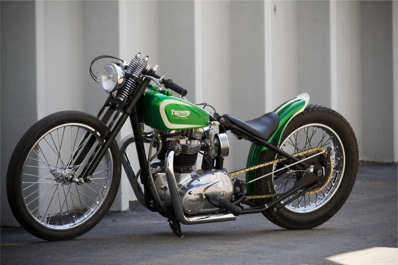 Green Triumph Motorcycle — Neutral